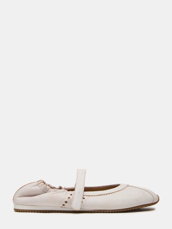 NEW STEVE MADDEN Leather Anaya Ballet Flats IN White Distressed 1125 3t7 - Picture 6 of 7